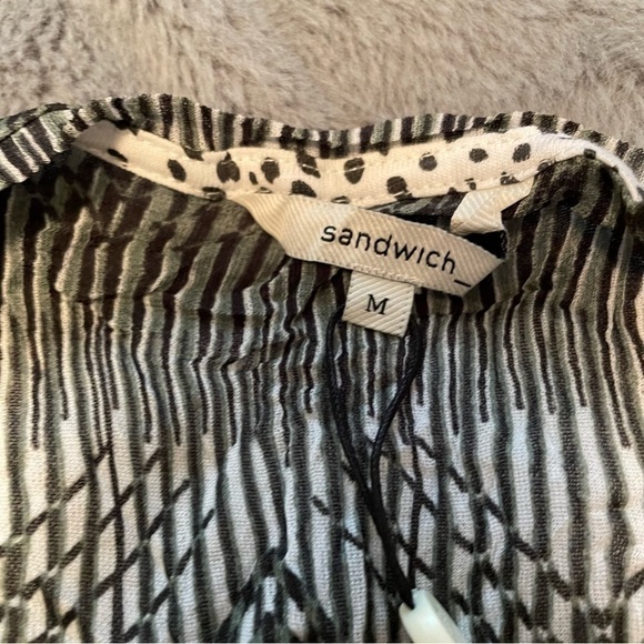 Hedge Green Fine Net Aztec Print Dress by Sandwich NWT - Size Medium - Picture 13 of 16